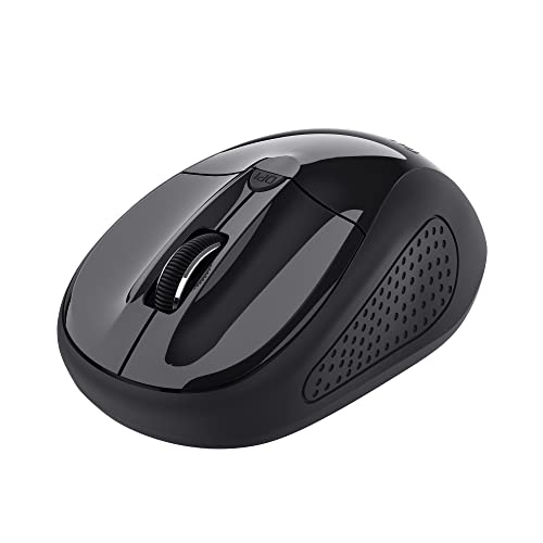Trust Primo Mouse Ottico Wireless, Mouse per Laptop con Ricevitore USB Riponibile, 1000-1600 DPI, per Utenti Mancini e Destrorsi, Mouse Wireless per PC, Laptop, Mac - Nero