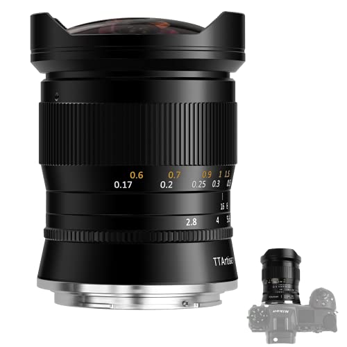 TTArtisan 11mm F2.8 Obiettivo per fotocamera Full Fame Fisheye compatibile con fotocamere con attacco NZ come Z5 Z6 Z6II Z7 Z7II -Nero