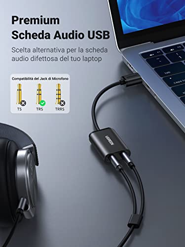 UGREEN Scheda Audio USB Esterna, Adattatore Audio USB a Jack 3,5mm ...