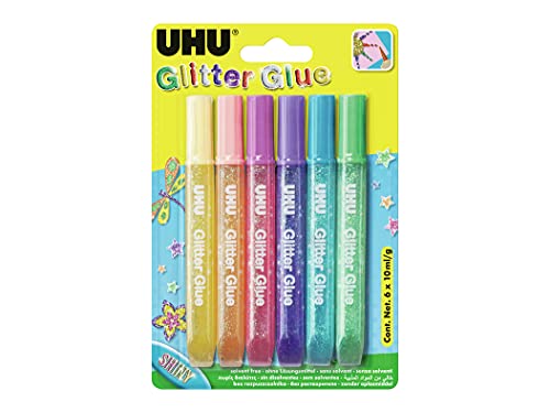Uhu Glitter Glue Shiny 6 X 10 Ml, Assortiti...