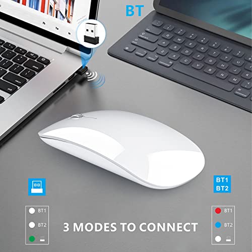 Uiosmuph U30 Mouse Wireless Bluetooth, Ricaricabile Mouse Wireless ...
