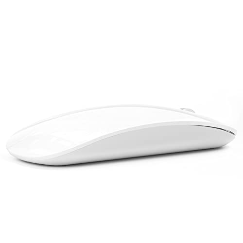 Uiosmuph U30 Mouse Wireless Bluetooth, Ricaricabile Mouse Wireless (BT5.1+ BT5.1+ USB) Silenzioso Mouse Senza Fili per Windows Linux Mac ( Bianca )