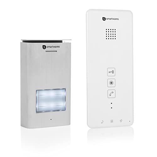 Unità interfonica per interni Smartwares DIC-21112 - Audio 2 vie - Facile installazione con 2 fili - 52 Melodie - Pulsante del campanello illuminato - Unità esterna impermeabile