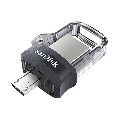 Unità SanDisk Ultra USB m3.0, porta micro USB, memoria per smartphone da 128 GB (memoria mobile, USB m3.0, doppia porta retrattile, velocità di trasferimento 150 MB s, chiavetta USB 3.0)