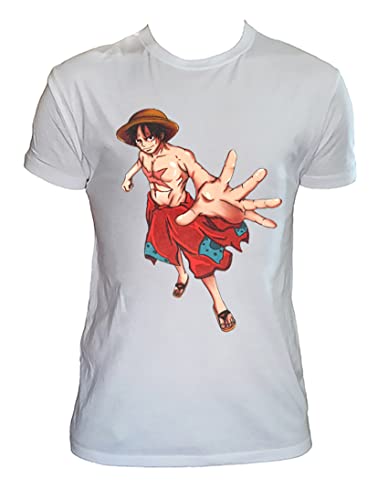 UZ Design T Shirt One Piece Luffy Uomo Bambino Rubber Maglietta Anime Manga Giapponesi, Uomo - XL