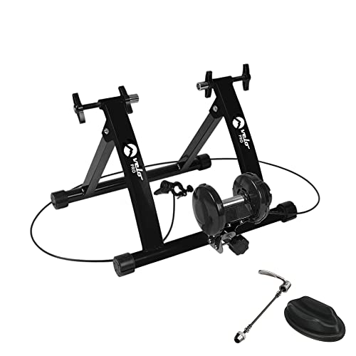 Velo Pro Turbo Trainer | Bike trainer magnetico da interni a resistenza variabile per strada e mountain bike | Base stazionaria allenamento bici | Telaio pieghevole in acciaio | 26  - 28 , ruote 700C