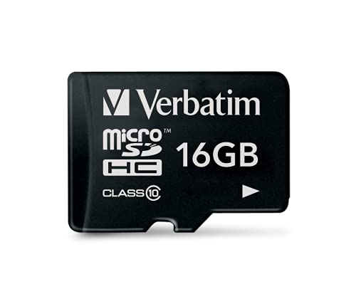 Verbatim Scheda di memoria microSDHC Premium I 16 GB I Scheda SD per video full HD I Scheda di memoria nera resistente all’acqua e agli urti I Scheda SD per fotocamera smartphone tablet