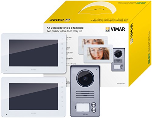 Vimar K40911 Kit Videocitofono Bifamiliare Con Alimentatori Multispina, ‎Bianco   Grigio, ‎16 x 2 x 9 cm; 1.78 Kg