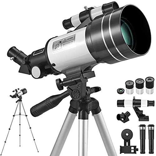 VINTEAM Telescopio Astronomico con Treppiede Telescopio Professionale 150X Lunghezza Focale 300mm Telescopio Portatile con Oculari H6 H20 Supporto per Smartphone per Bambini Principianti Adulti