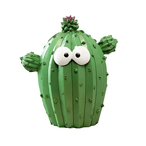 VOSAREA Salvadanaio a forma di cactus creativo, in resina a forma di maialino Bei ricordi per i bambini 1PZ