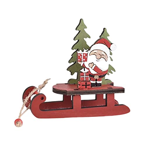 VUIUYOIES Slitta di Natale in legno Decorazione Babbo Natale Decorazioni per la tavola Festa di Capodanno, Babbo Natale