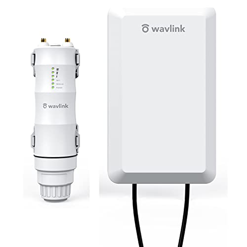 WAVLINK Access Point WiFi Esterno, 300Mbps Ripetitore WiFi Esterno, 2.4GHz Direzionale Wifi Outdoor, Supporta Router, ripetitore, modalità AP con Passive PoE, RP-SMA, 2*2 MIMO 11dBi Antenna.