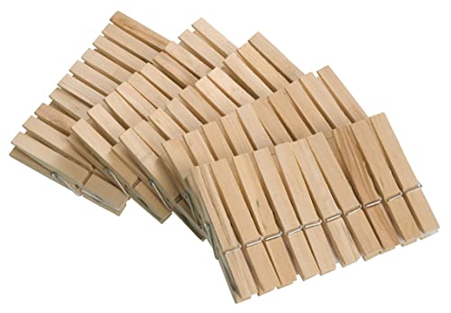WENKO Mollette di legno 50 pezzi - 50 pezzi, Legno, 1 x 7 x 1 cm, Marrone