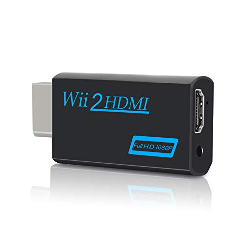 Wii a HDMI Converter, Zeato Wii a HDMI Adattatore, Wii a HDMI 1080P 720P uscita connettore video e audio da 3,5 mm, supporta tutte le modalità di visualizzazione Wii (nero)