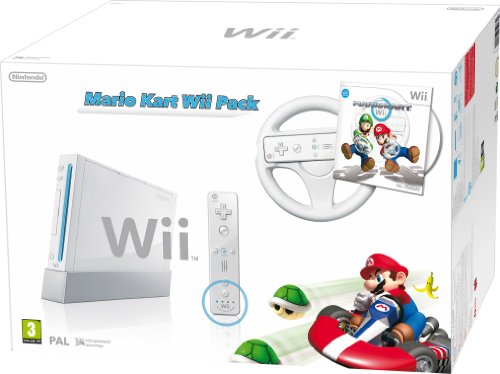Wii - Console con Mario Kart, Volante e Wii Remote Plus, Bianco [Ed...