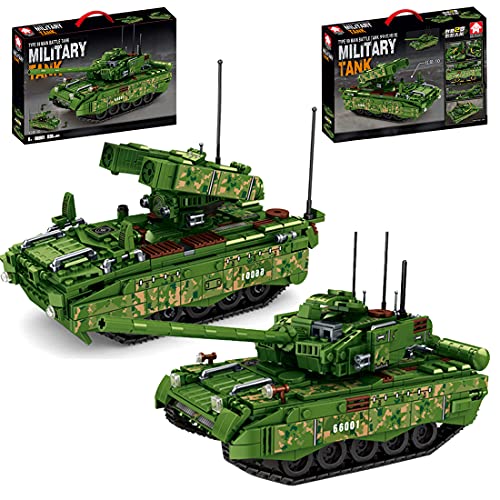 WWEI 2 in 1, mattoncini militari, 836 pezzi, tipo 99, army carro armato, giocattolo per bambini e adulti, compatibili con Lego Technic