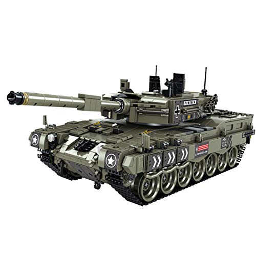 WWEI - Modellino di carro armato modello Leopard 2, giocattolo per bambini ed adulti, compatibile con Lego, 1747 pezzi