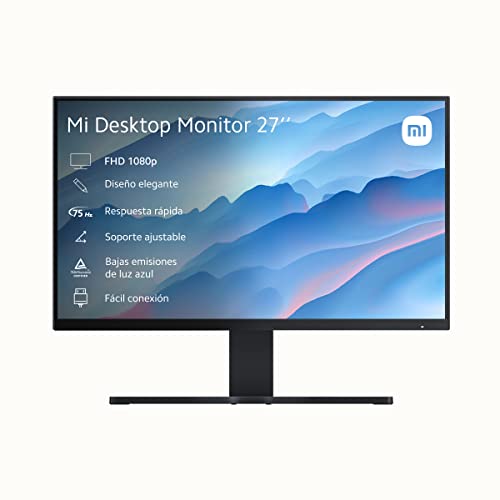 Xiaomi Mi Desktop Monitor 27 , Display FHD IPS, Design Elegante, Luce Blu Bassa, ‎Nero
