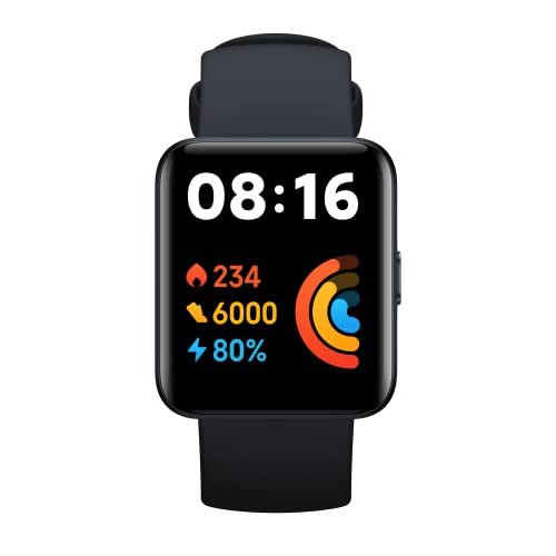 Xiaomi Redmi Watch 2 Lite Orologio Smart, Display da 1.55  , Fino a 10 Giorni di Autonomia, GPS indipendente, Resistente all acqua, 100 Modalità di Allenamento, Nero, Versione Italiana