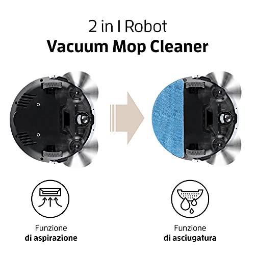 ZACO Robot aspirapolvere e lavapavimenti V5x con WiFi, Alexa, Googl...
