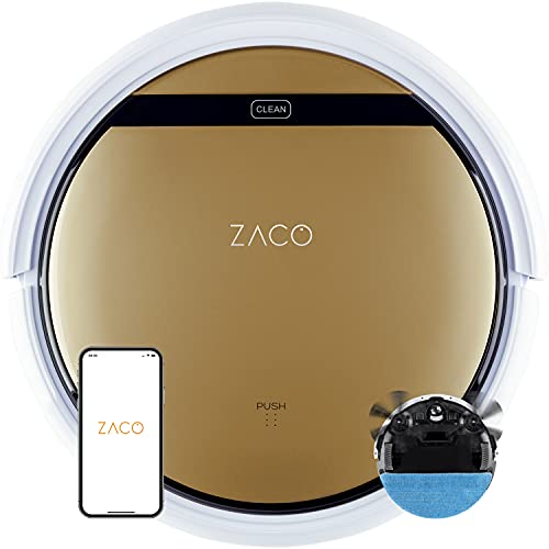 ZACO Robot aspirapolvere e lavapavimenti V5x con WiFi, Alexa, Google, App, 2 in 1 Aspira e Lava intelligente, autoricarica per pavimenti, tappeti, Aspiratore automatico per cani e peli di animali