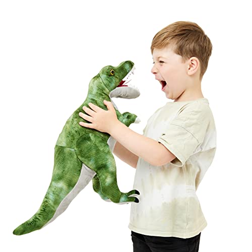 Zappi Co Giocattolo di peluche per bambini T-Rex (verde scuro) (59-61 CM) Collezione di animali da Safari in peluche Nuovo orsacchiotto per neonati