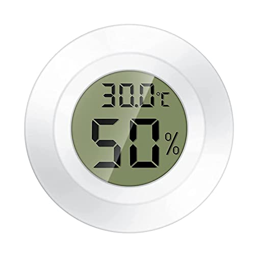 ZHITING Misuratori di umidità digitale di forma rotonda bianco termometro per interni igrometro display LCD Celsius °C per umidifi, serra