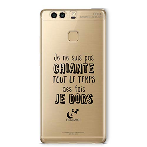 ZOKKO - Cover per Huawei P9 Plus, con scritta Je ne suis Pas Chiante Tout Le Temp , colore: Nero