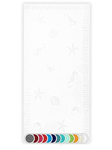 ZOLLNER Telo mare, 100x200 cm, 100% spugna di cotone, bianco